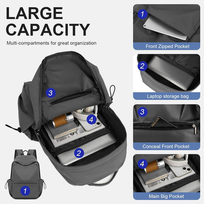 Lightweight Water-Resistant Laptop & Travel Backpack with Organised Compartments