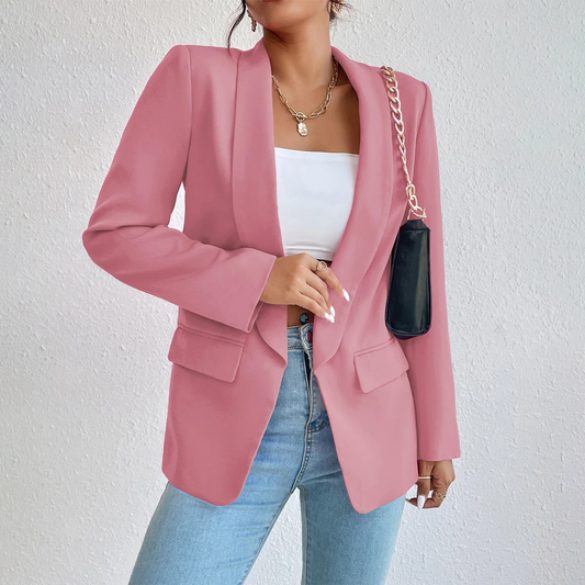 Office Ladies Blazer made of Polyester-Cotton - Emma-Light Pink-S-Nora Luxe