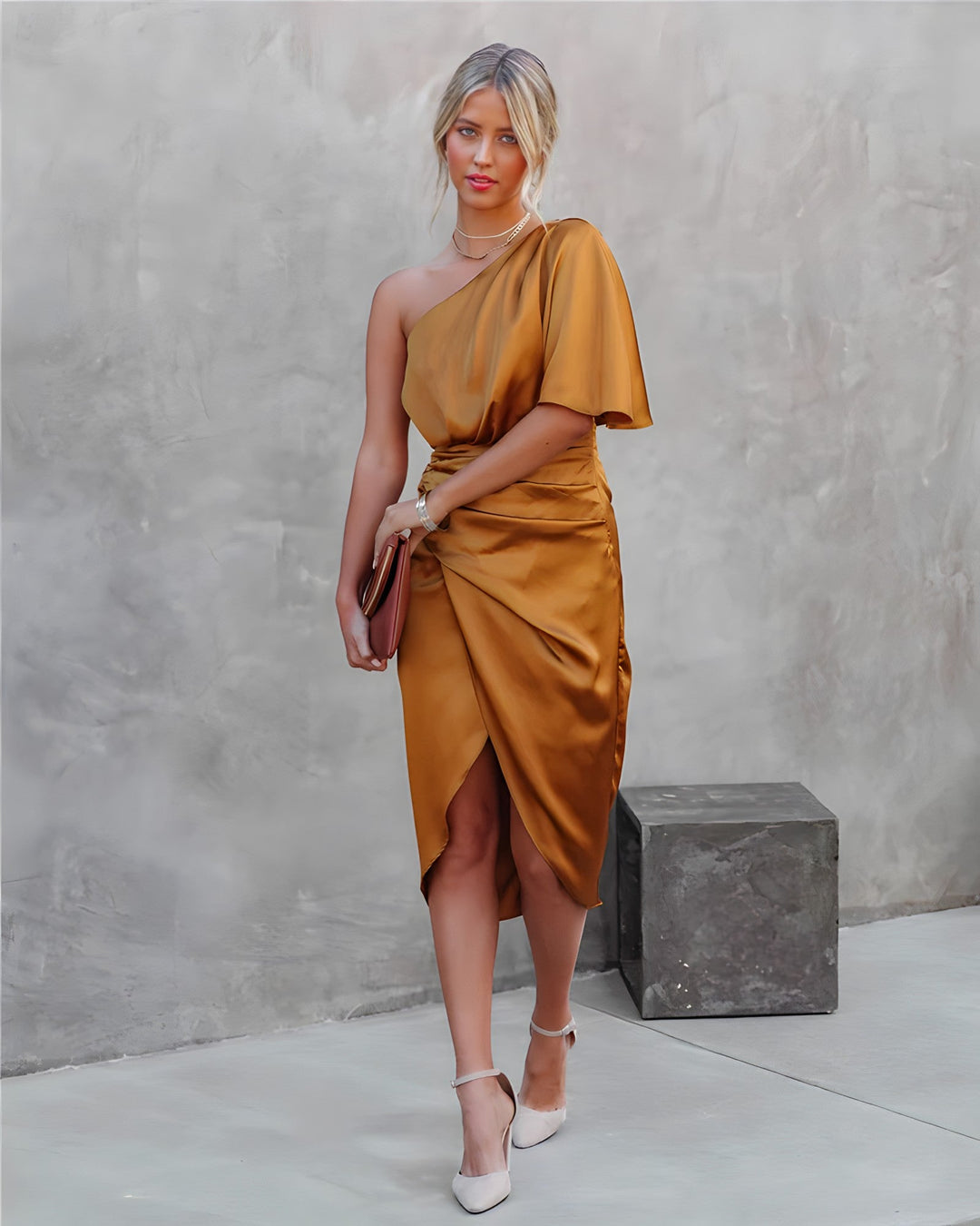 One-Shoulder Cocktail Dress - Valeria-Blue-S-The Livary