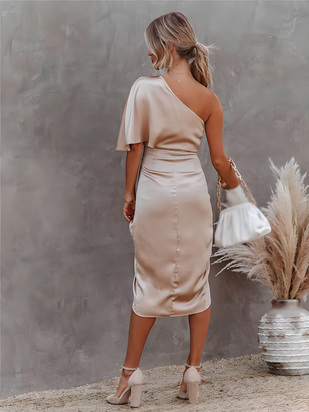 One-Shoulder Cocktail Dress - Valeria-Blue-S-The Livary