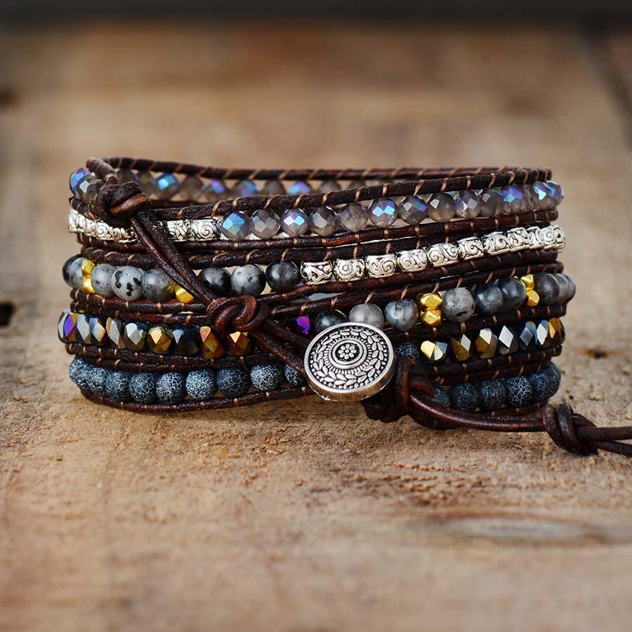 Onyx Moonlight Protective Wrap Bracelet - Lunara-Nora Luxe