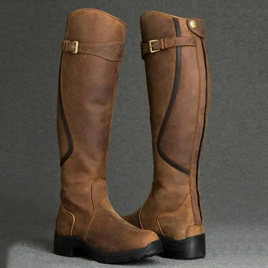 Orthopaedic Boots with Buckle Details - Elara-Brown-4.0-Nora Luxe