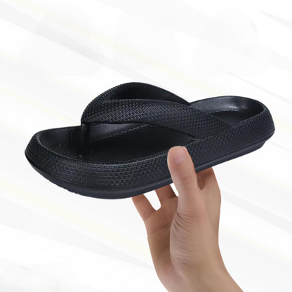 Orthopaedic Comfort Flip-Flops – Elara-Black-3-4-Nora Luxe