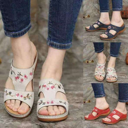 Orthopaedic flower sandals for women – Florina-Beige-3-Nora Luxe