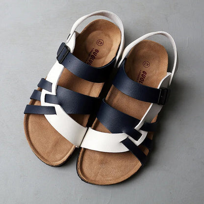 Orthopaedic Ladies Sandals – Noa-Blue White-4.5-The Livary