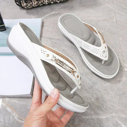 Orthopaedic Ladies Slippers with Soft Sole – Solelite-White-4-State of Style