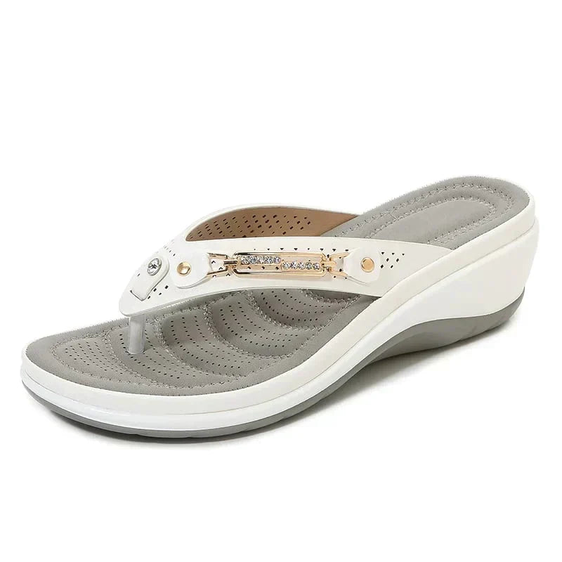 Orthopaedic Ladies Slippers with Soft Sole – Solelite-White-4-State of Style