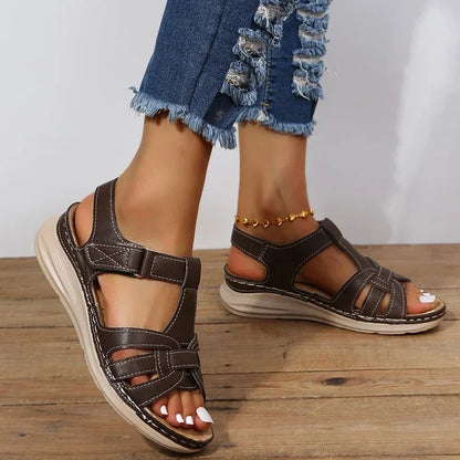 Orthopedic leather sandals for women – Emilia-Brown-3-Nora Luxe
