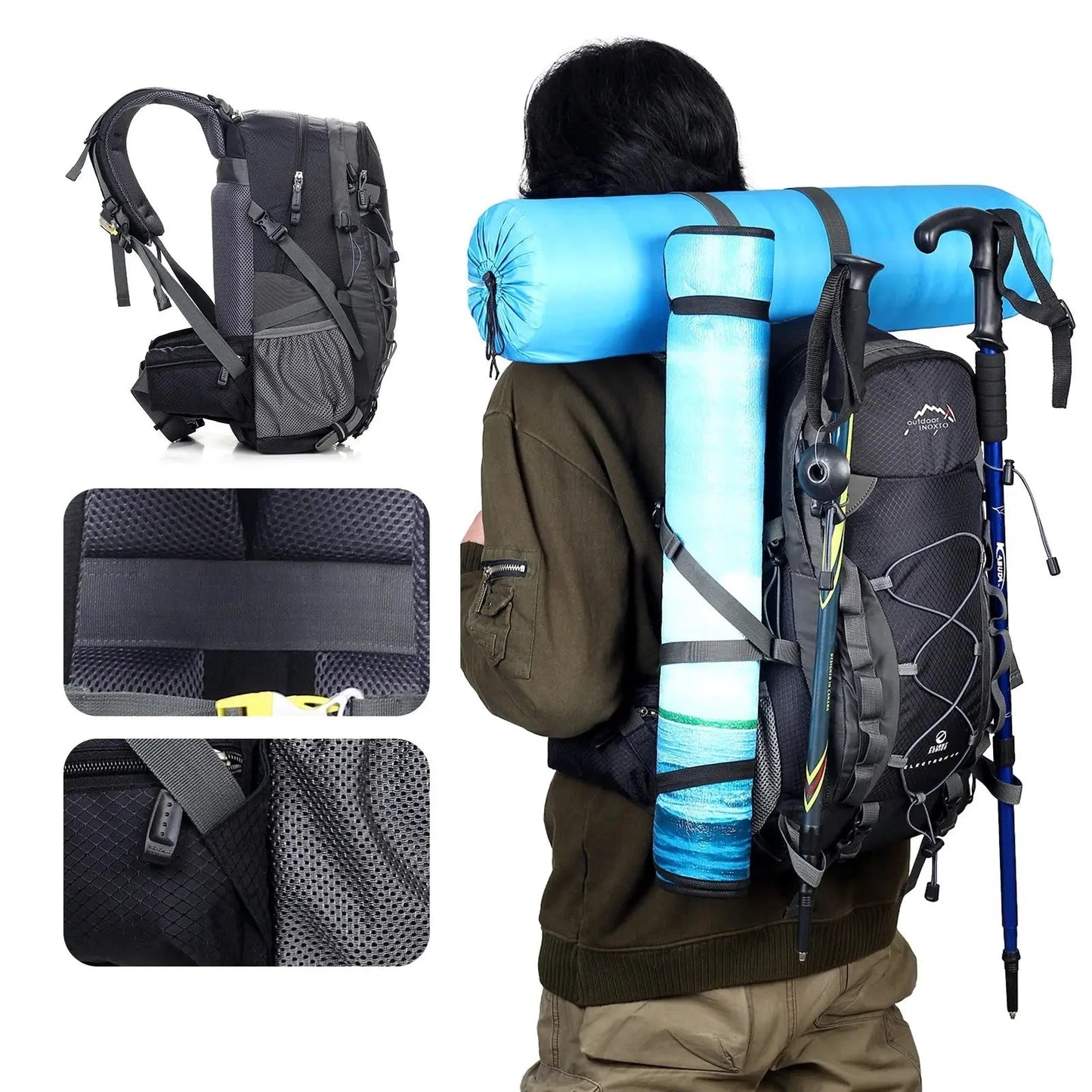 Outdoor Backpack - ExplorerMax-Light Blue-Nora Luxe