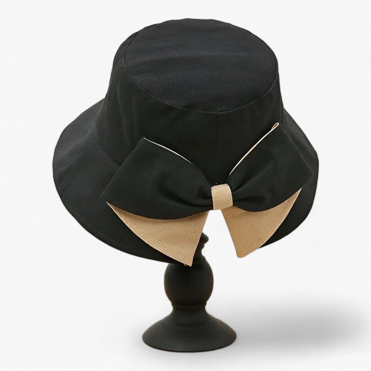 Outdoor women's sun hat – Solaro-Black Beige-Nora Luxe