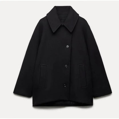 Oversized Stylish Women's Jacket - Amara-Black-XS-Nora Luxe