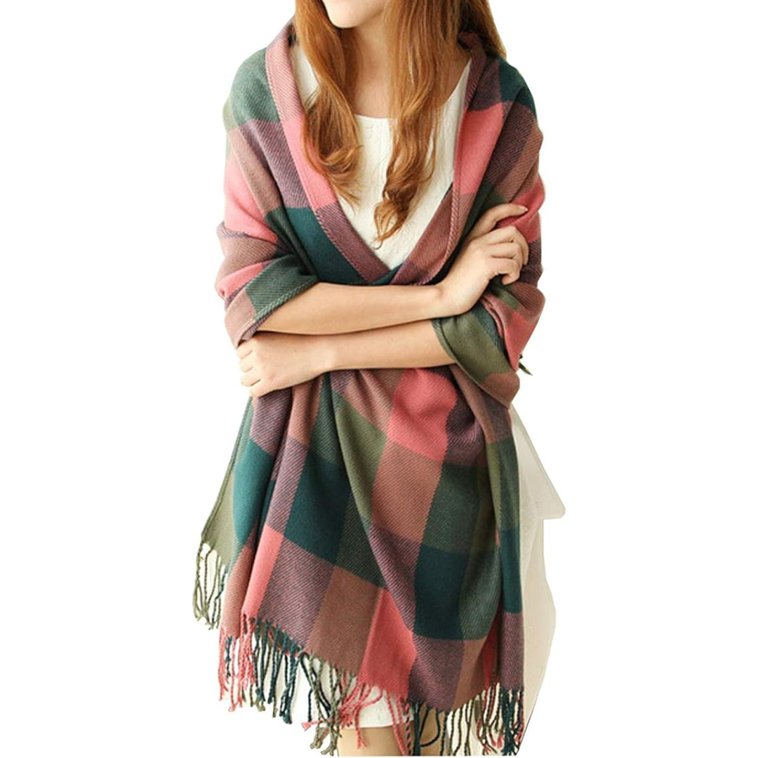 Oversized Winter Scarf - CozyPlaid-Multicolored-Nora Luxe