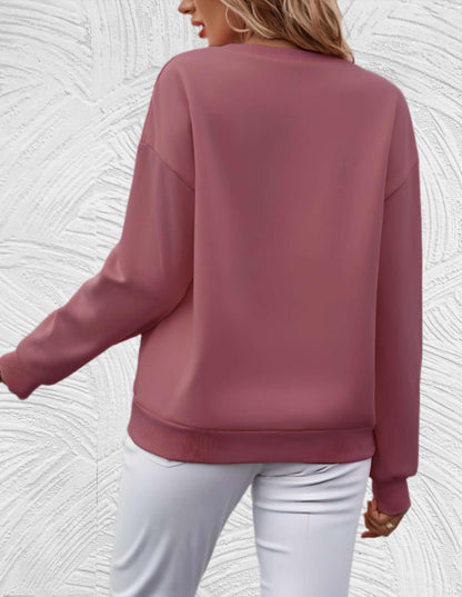 Oversized Women's Sweater with Round Neck - Luna-White-S-Nora Luxe