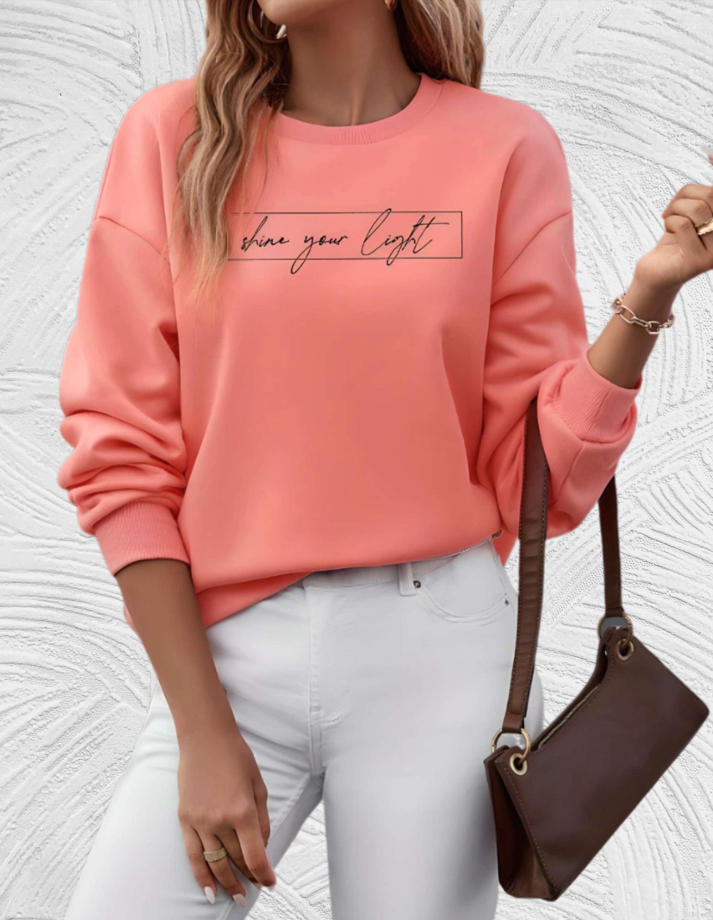 Oversized Women's Sweater with Round Neck - Luna-White-S-Nora Luxe