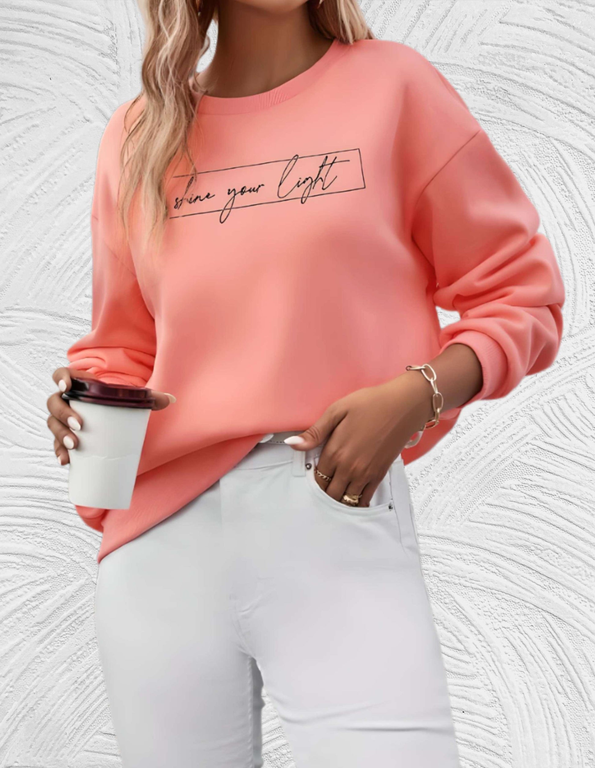 Oversized Women's Sweater with Round Neck - Luna-White-S-Nora Luxe