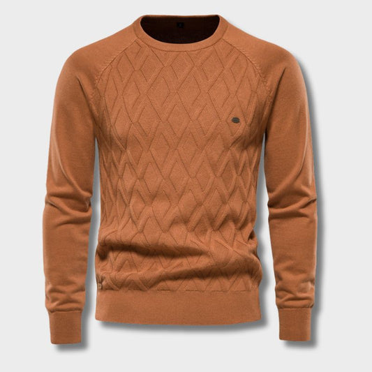 Oxford Men's Sweater - Sterling-Khaki-S-Nora Luxe