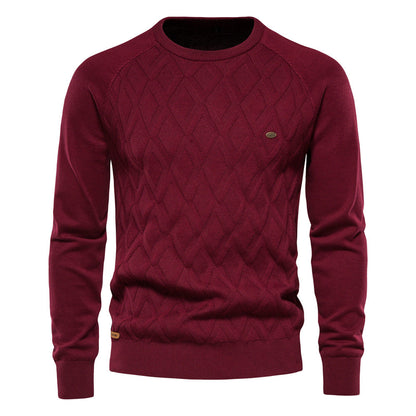 Oxford Men's Sweater - Sterling-Red-S-Nora Luxe