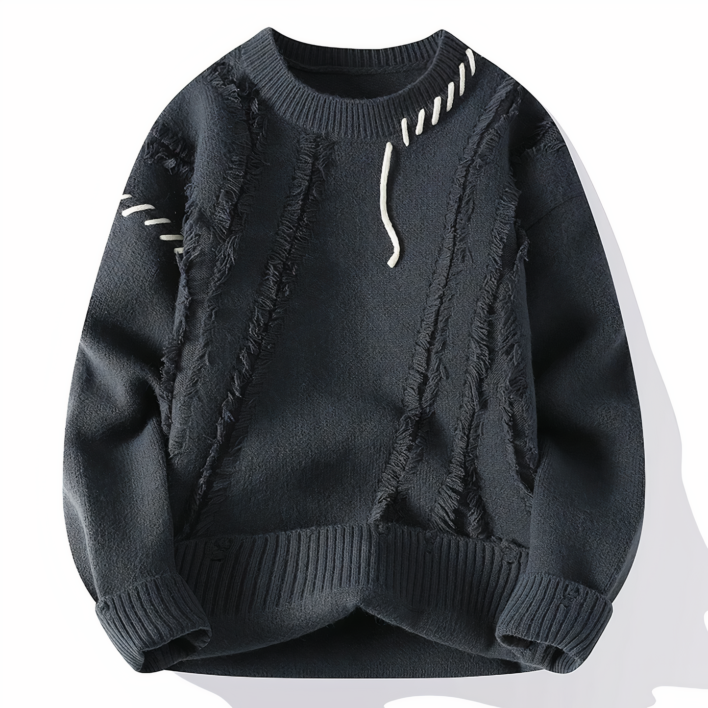 Patchwork Men's Sweater - Jasper-Gray-XS-Nora Luxe
