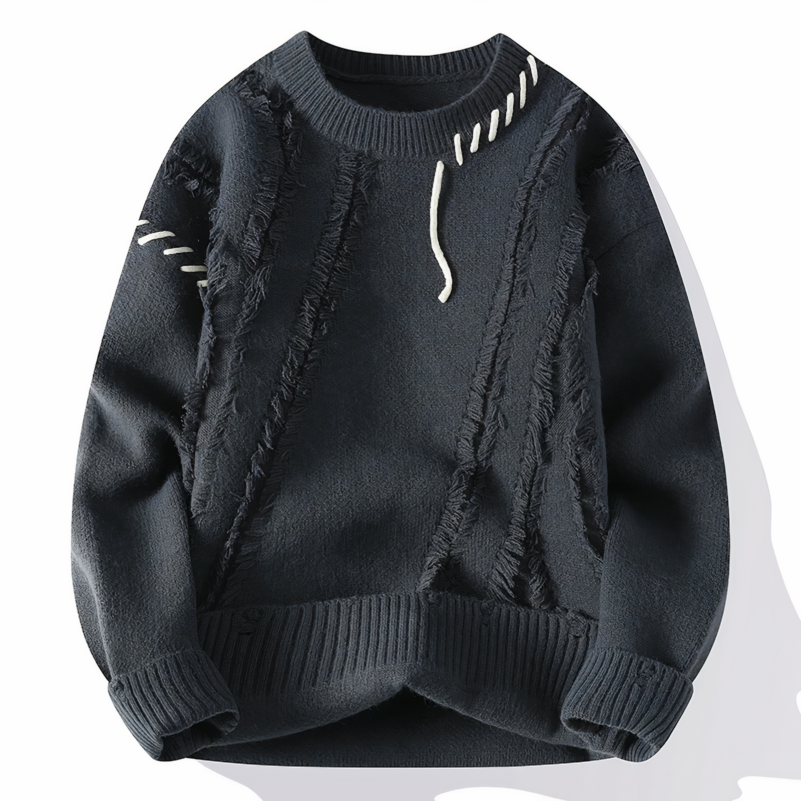 Patchwork Men's Sweater - Jasper-Gray-XS-Nora Luxe