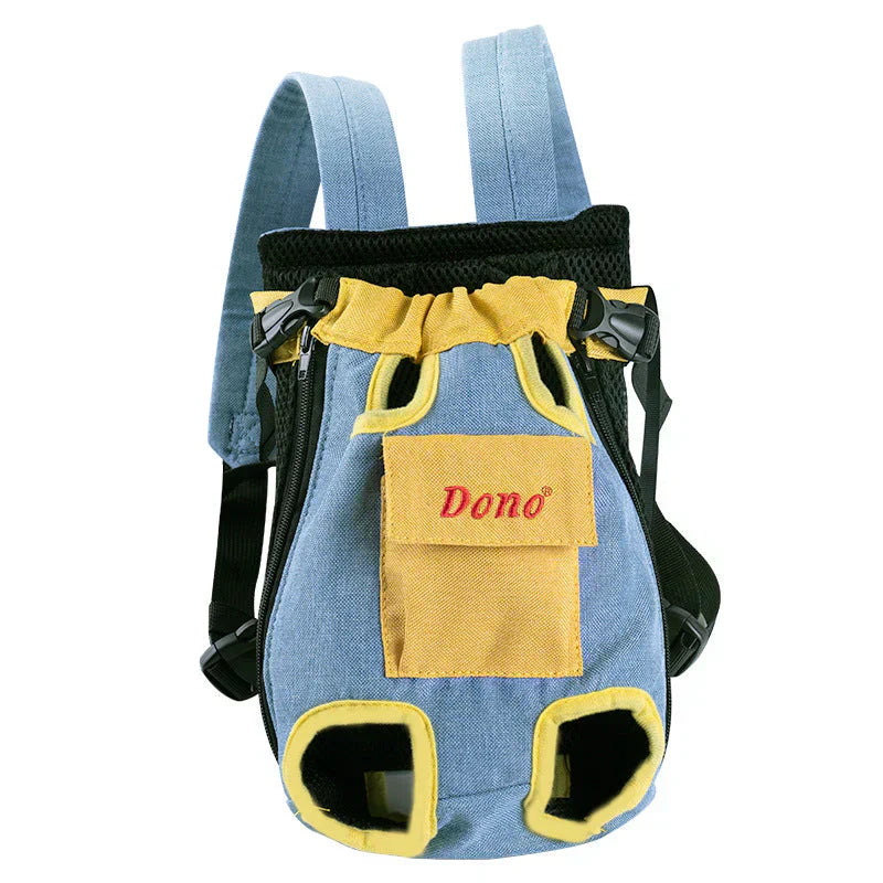 Pet Carrier - PawVentura-Blue and Yellow-M (5.51 lbs - 7.72 lbs)-Nora Luxe
