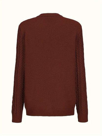 Plain Knitted Cardigan with Button Closure and Pockets - Olivia-Blue-S-Nora Luxe