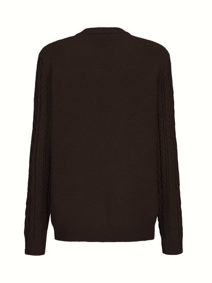 Plain Knitted Cardigan with Button Closure and Pockets - Olivia-Blue-S-Nora Luxe