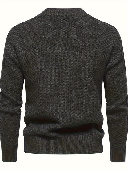 Plain Knitted Jumper for Men - Theo-Black-XS-Nora Luxe
