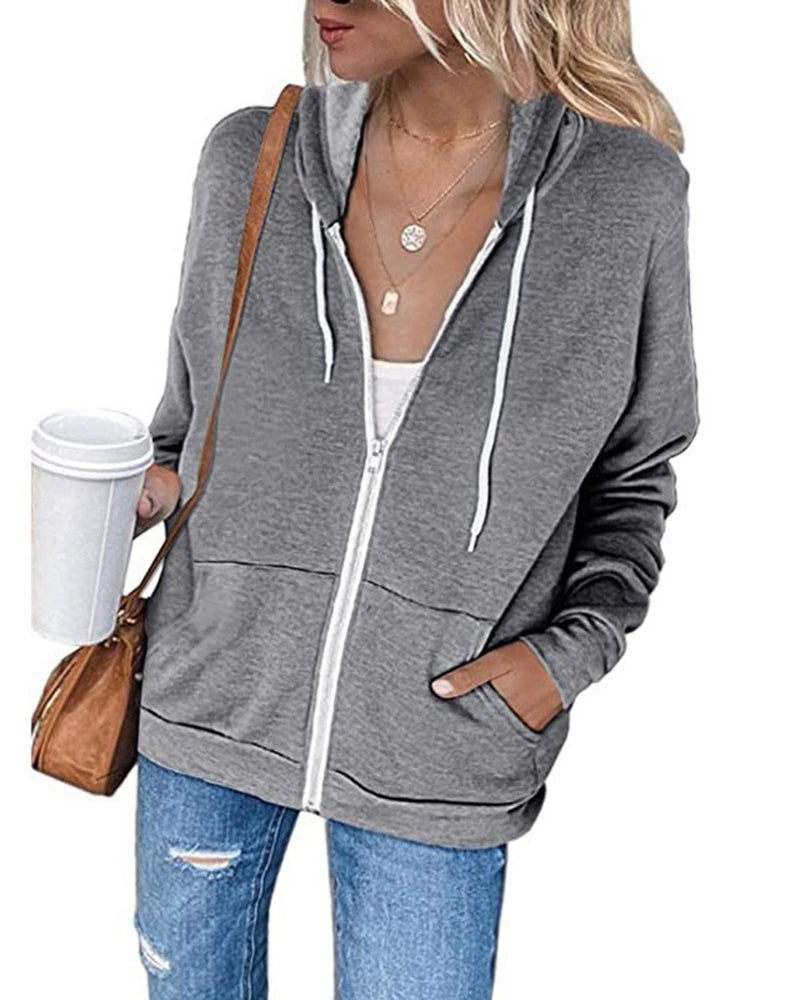 Plain Ladies Jacket with Pockets - Emma-Gray-S-Nora Luxe