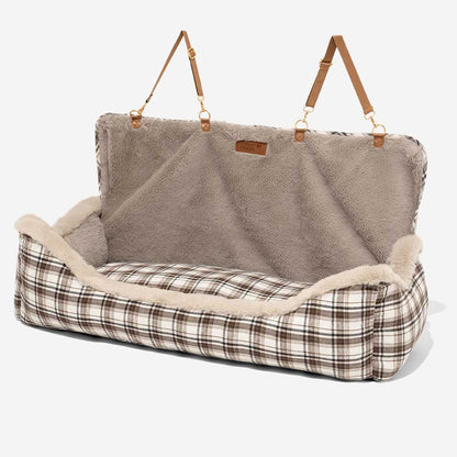 Plush Car Seat for Pets – RideSafe CozySeat-Khaki-Single-Nora Luxe