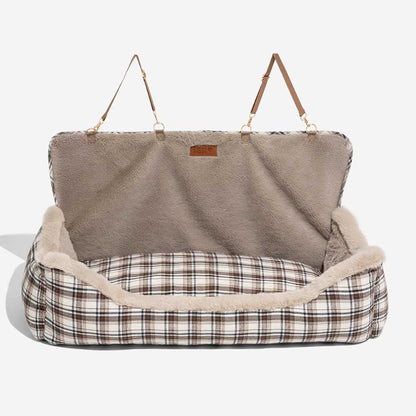 Plush Car Seat for Pets – RideSafe CozySeat-Khaki-Single-Nora Luxe
