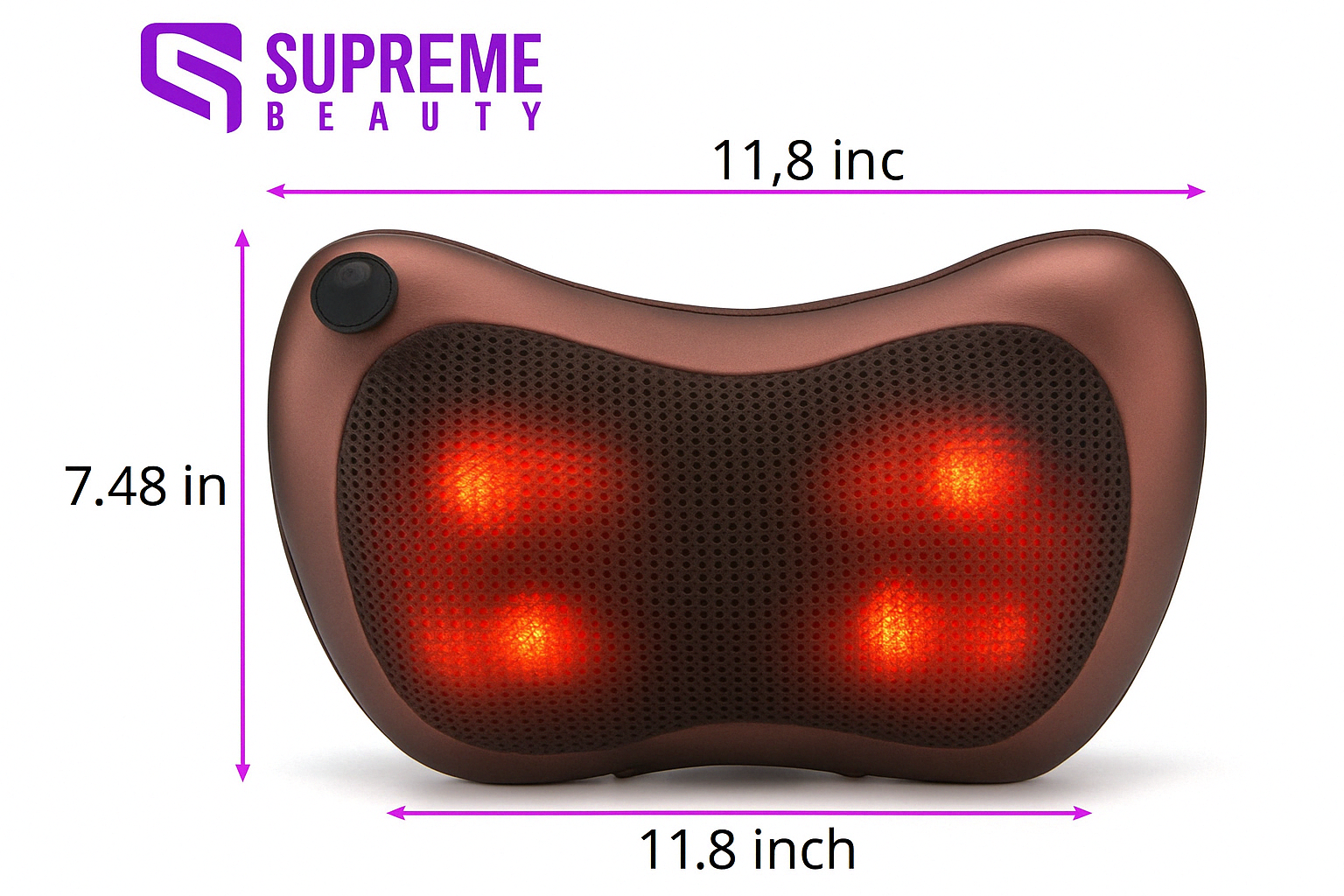 Portable Massage Cushion with Deep Shiatsu Massage - ThermoRelax Pro-Nora Luxe