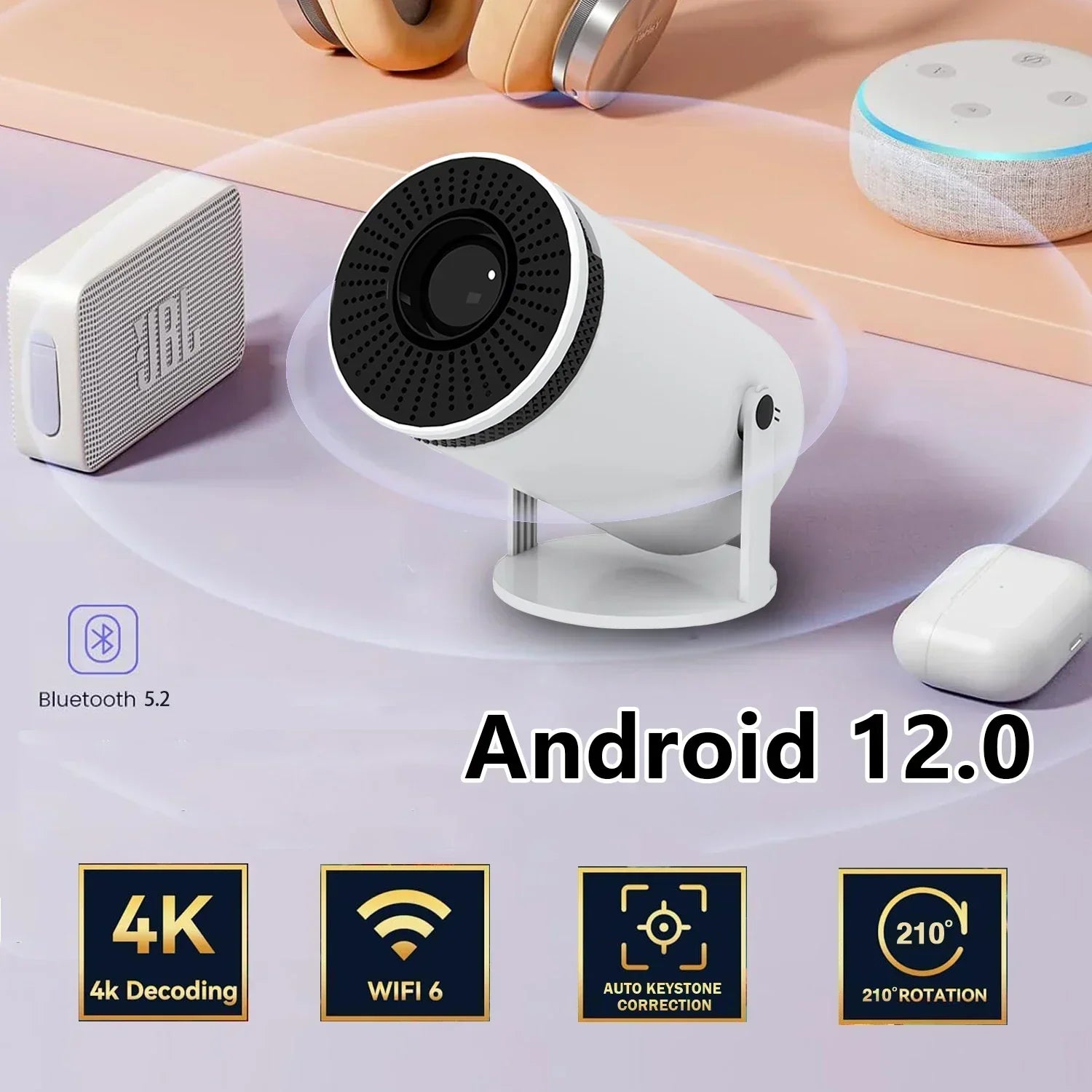 Portable Smart Projector - VisionCast 130X-Nora Luxe