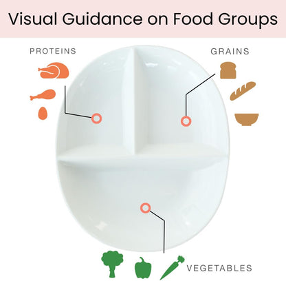 Portion Control Board for Diabetic & Bariatric Diet - Porcelain-1-Nora Luxe
