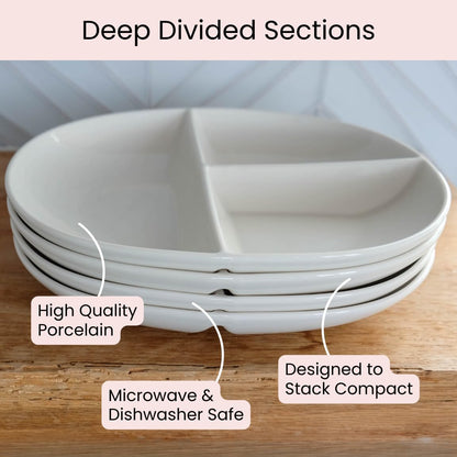 Portion Control Board for Diabetic & Bariatric Diet - Porcelain-1-Nora Luxe