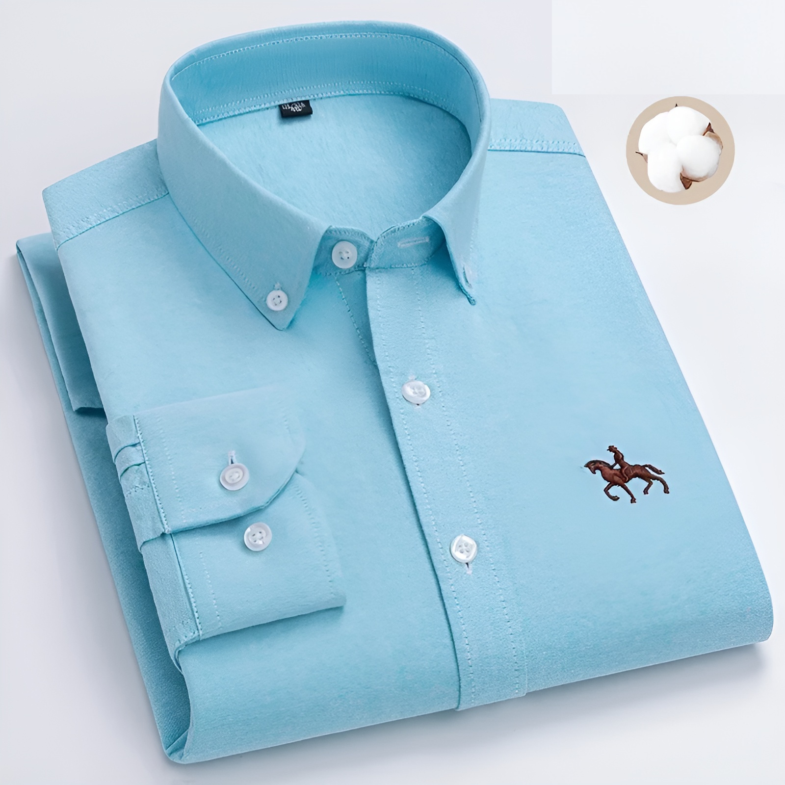 Premium Cotton Shirt - Hugo-Light Blue Checkered-40 / ~M-Nora Luxe