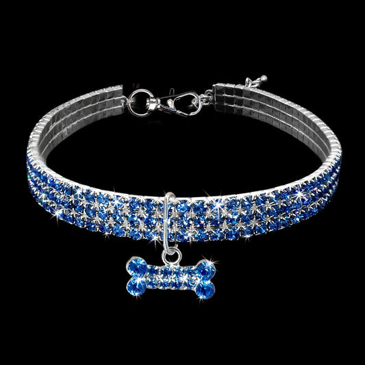 Premium Pet Collar - Bling It On-White-S 7.68 x 0.79 x 0.39 inches-Nora Luxe