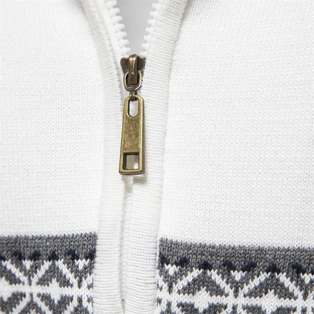 Premium Retro Pattern Sweater - Leo-White-S-Nora Luxe