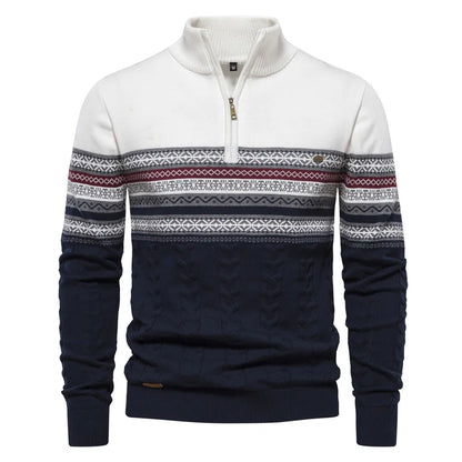 Premium Retro Pattern Sweater - Leo-White-S-Nora Luxe