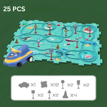 Problem-Solving Children's Puzzle - RacePuzzle-Dinosaur-5 Pieces-Nora Luxe