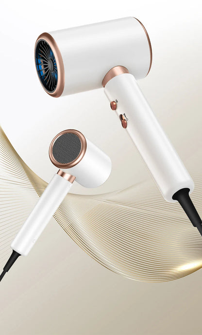 PROFESSIONAL HAIRDRYER 2400W WITH COLD AND HOT AIR - NEGATIVE IONS - POWERFUL HAIR DRYER FOR SALON RESULTS-Black-Nora Luxe