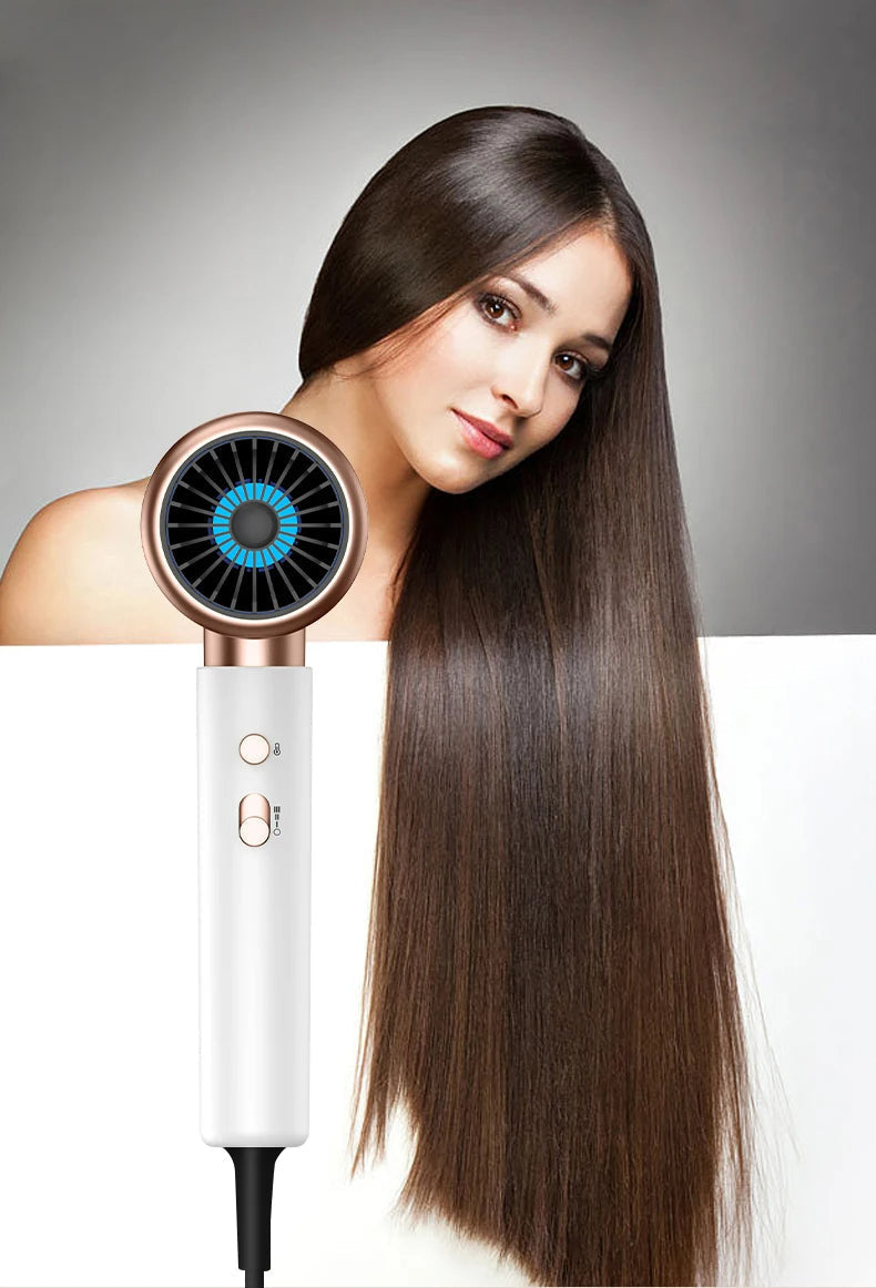 PROFESSIONAL HAIRDRYER 2400W WITH COLD AND HOT AIR - NEGATIVE IONS - POWERFUL HAIR DRYER FOR SALON RESULTS-Black-Nora Luxe