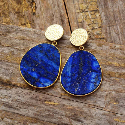 Protective Earrings - Celestial Lapis-Lapis Lazuli-Nora Luxe