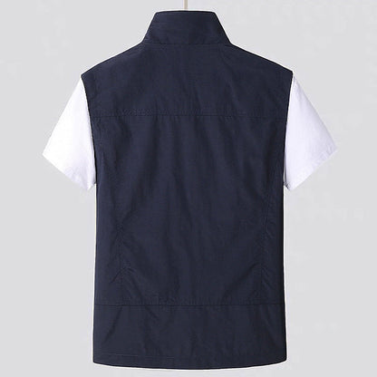 Quick-drying men's vest for outdoor adventures – Arvid-Dark blue-S-Nora Luxe