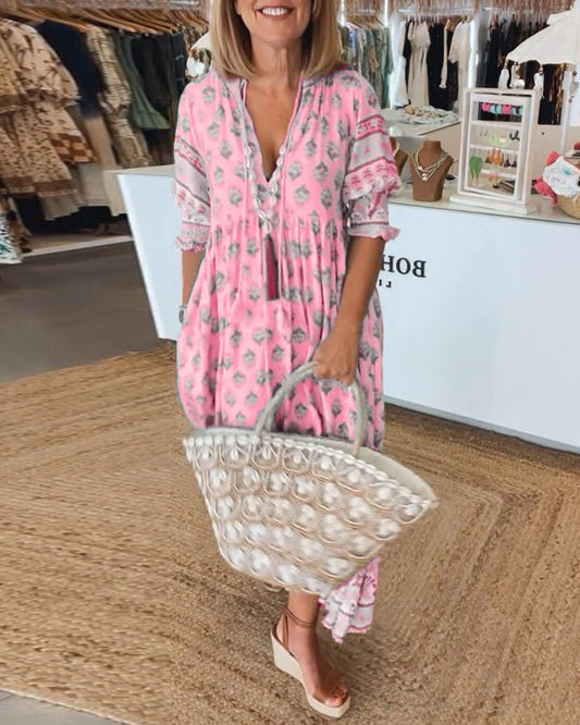 Radiant summer dress – Fleur-Pink-S-Nora Luxe