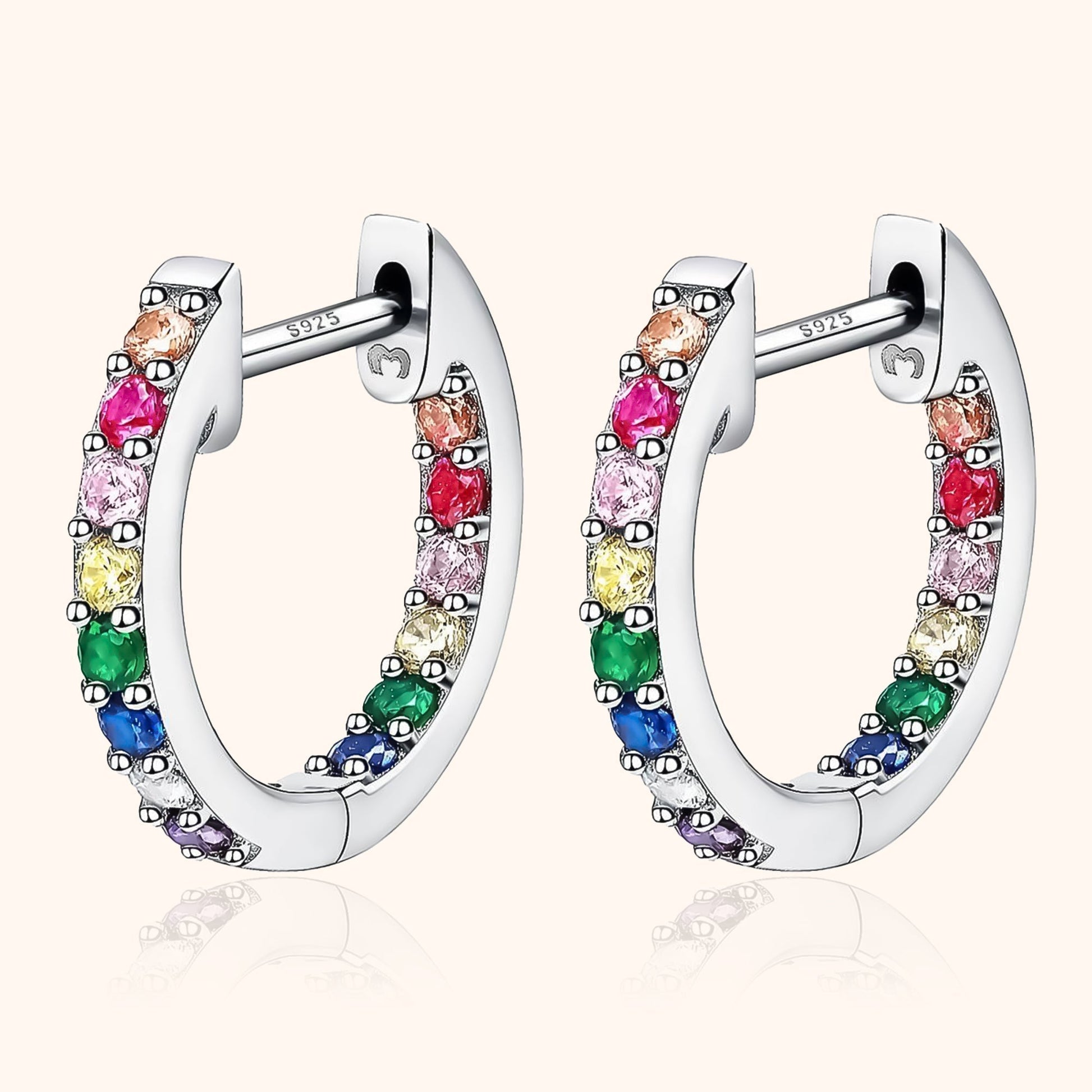 Rainbow Hoops - Sofia-Silver-Nora Luxe