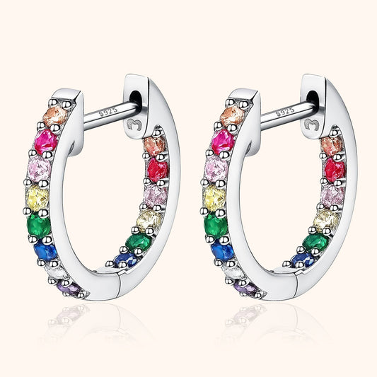 Rainbow Hoops - Sofia-Silver-Nora Luxe