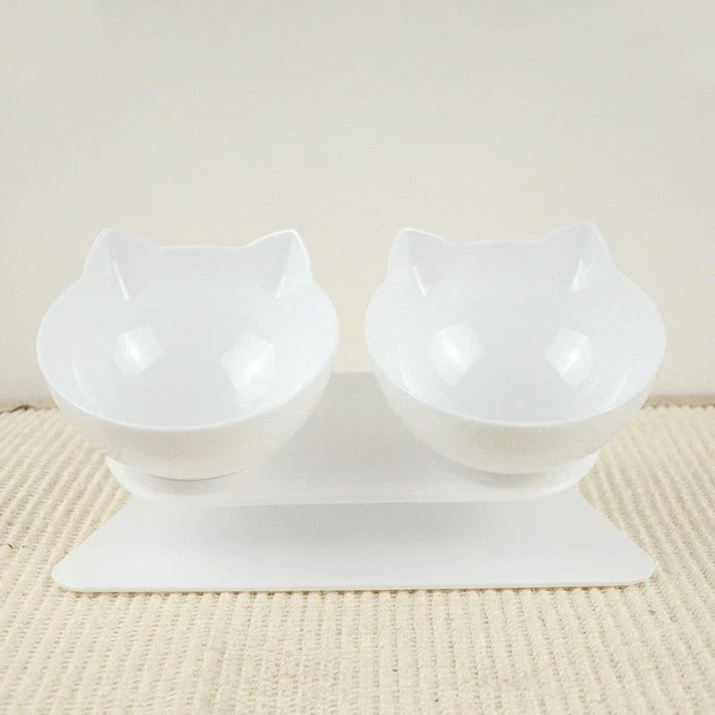 Raised Cat Bowl - ErgoBowl-White-Nora Luxe