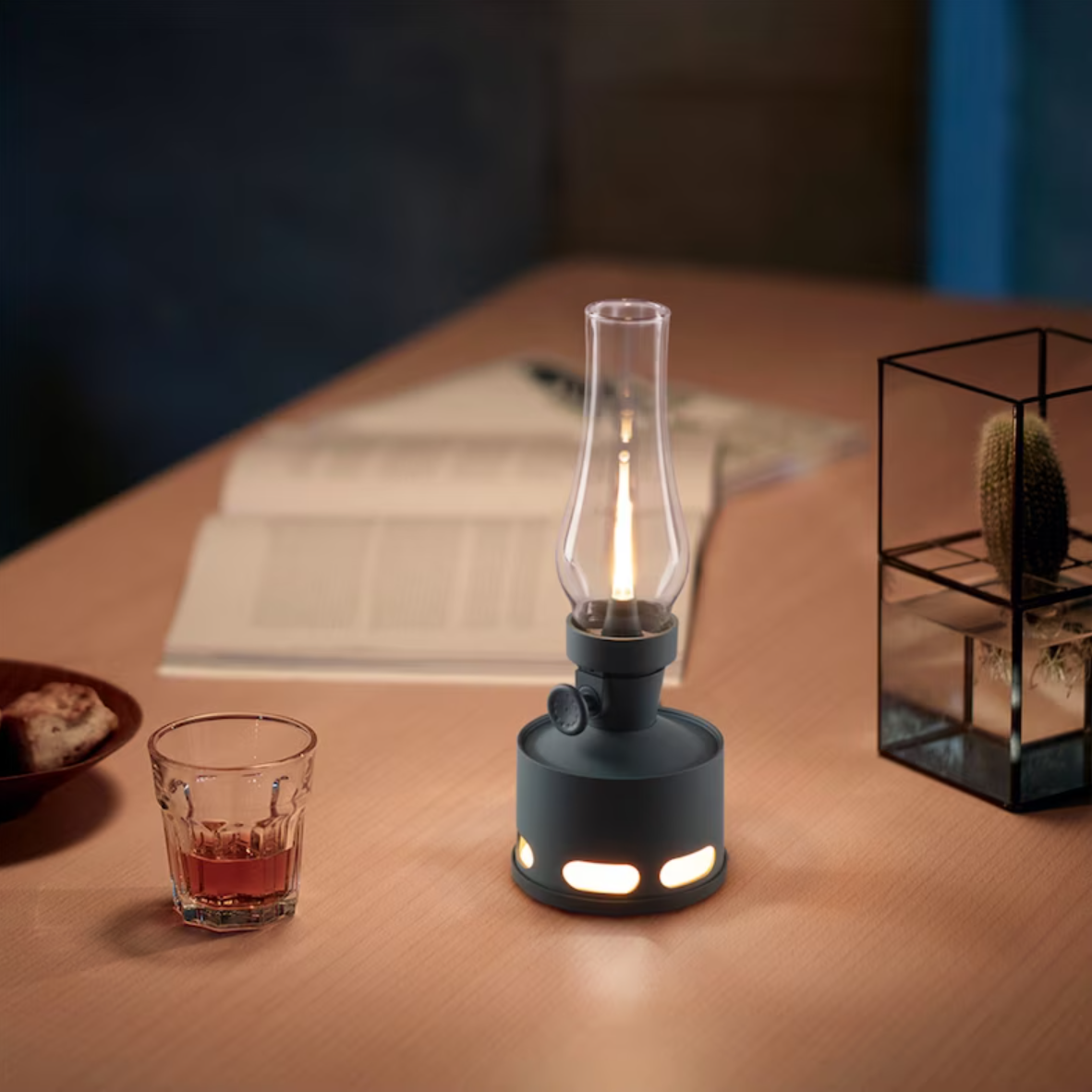 Rechargeable Vintage LED Lantern - LumaLantern-Green-Nora Luxe