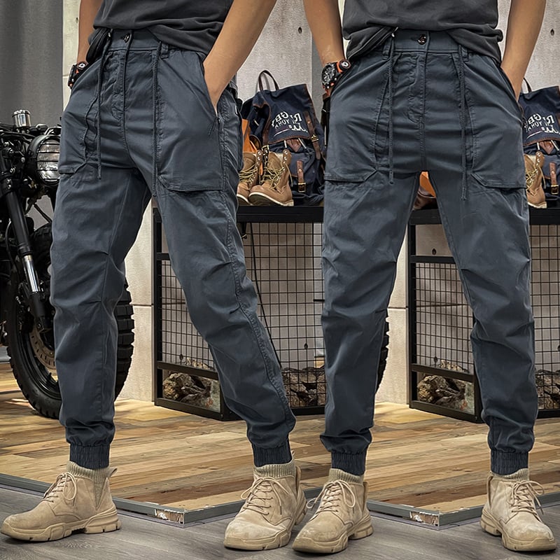 Reckless Men's Cargo Trousers - Axel-Dark blue-M-The Livary