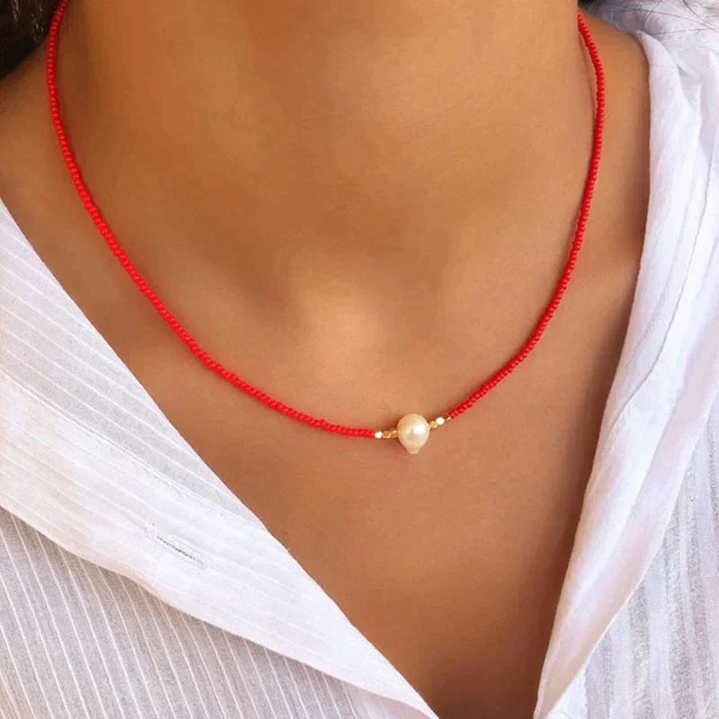 Refined Pearl Necklace (Buy 1 Get 1 Free) - Luxury Pearl-Turquoise + black (1+1 free)-Nora Luxe